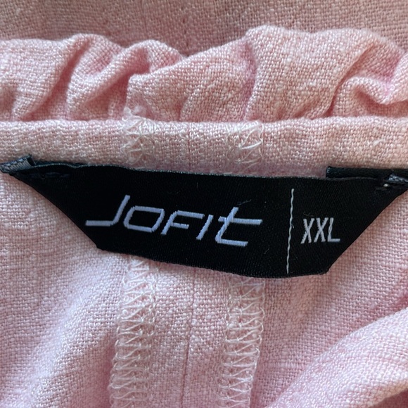 JoFit Pink Ruffle Popover Linen Blend Sleeveless Top. Size XXL. NWT. - Picture 10 of 12